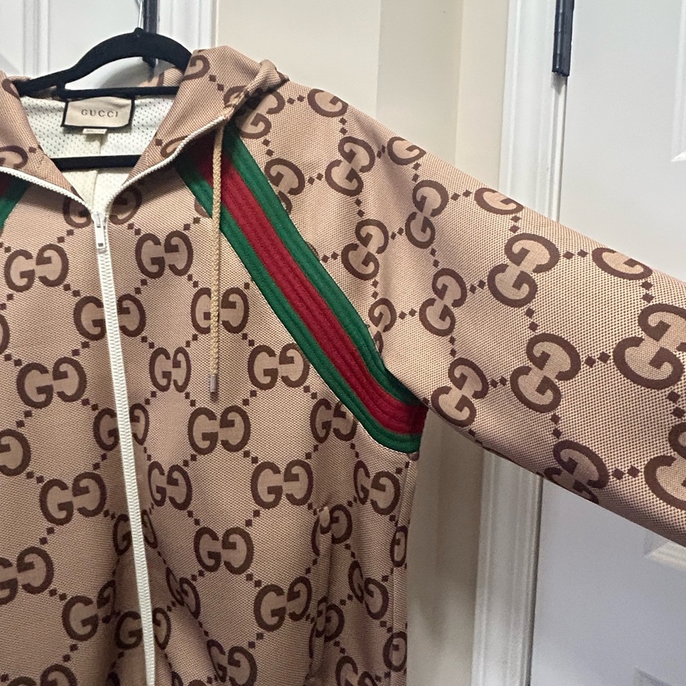 Gucci Beige and Brown GG Logo Jacket Size L/40 (Unisex) - Picture 8 of 11